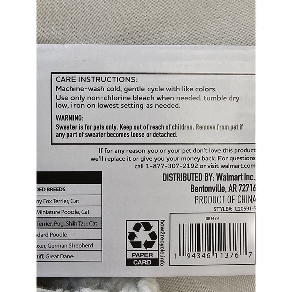 Vibrant Life Pink "Spoiled" Pet Sweater Size Small For Pets 10-20 Lbs 13" Back - Picture 7 of 7